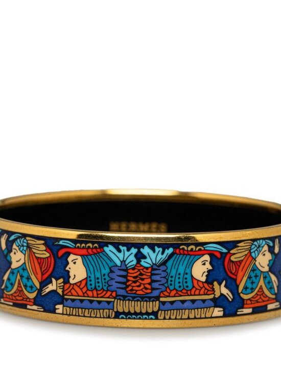 Hermes Enamel GM Cloisonne Indian Gold Blue Multicolor Plated Belt